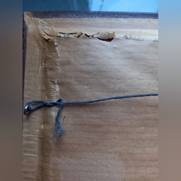 Vintage T. Eaton & Co. Framed Winter Cabin Fiber Art - Picture 5 of 10